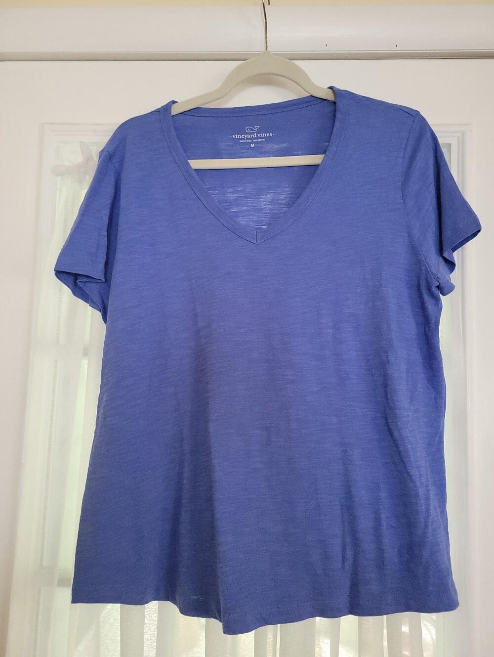 Vineyard Vines Short Sleeve V-Neck Tee in Periwinkle Blue